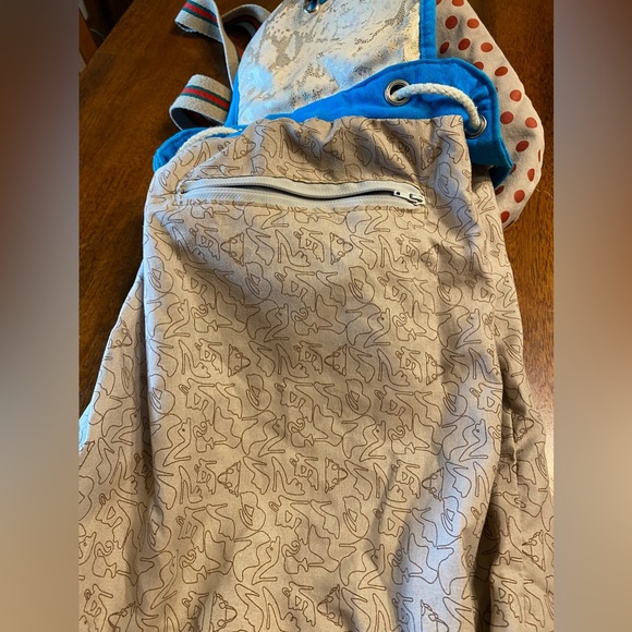 Cloth backpack. With polkadots and a bow. - Picture 10 of 13